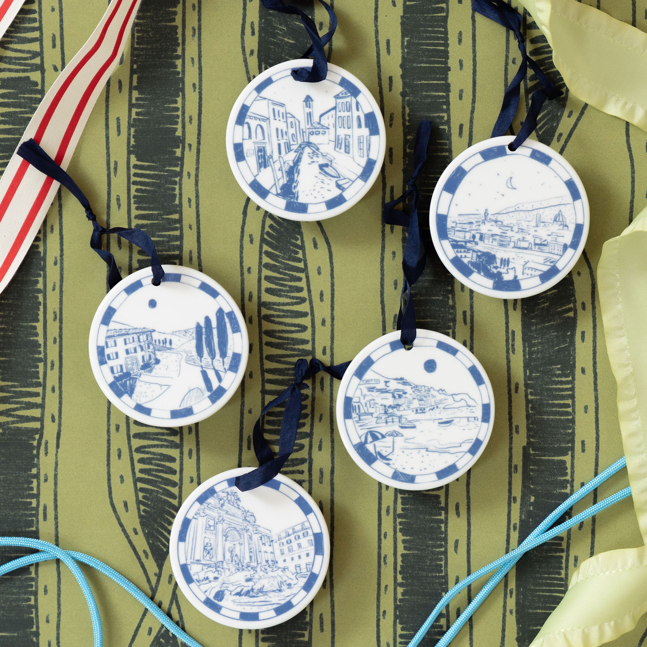 Set of Illustrated Ornaments