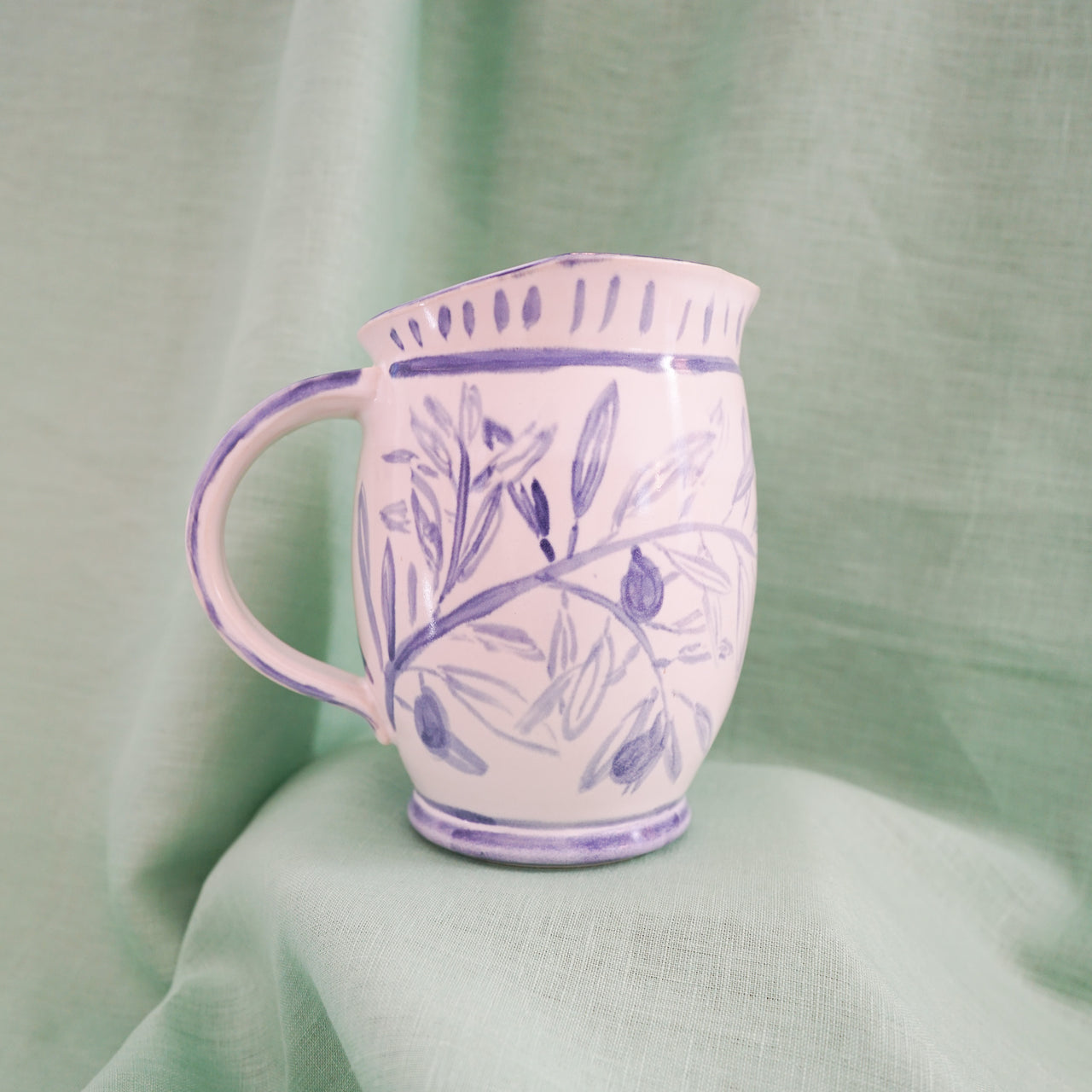 Ceramic Olive Pitcher