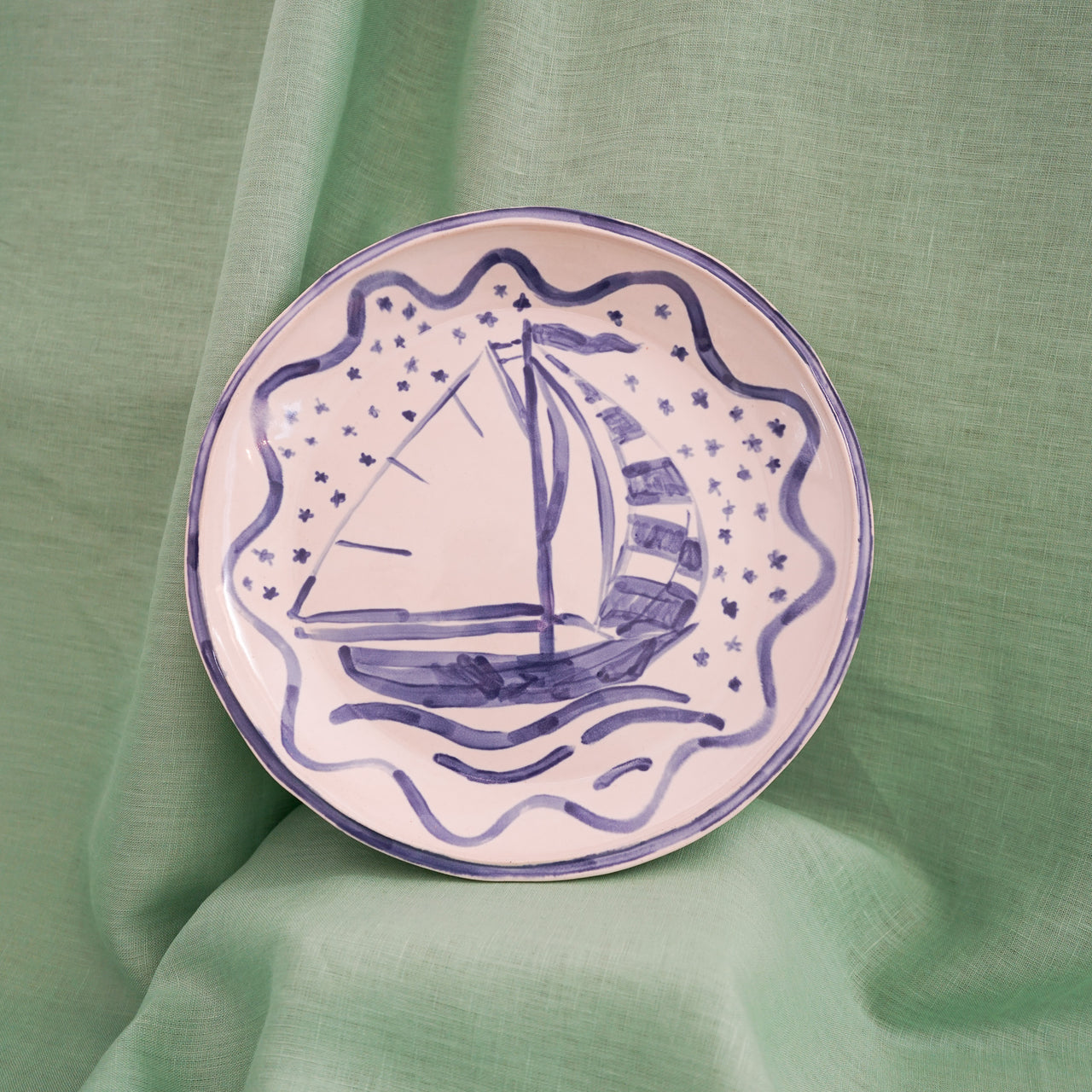 Ceramic Sailboat Platter