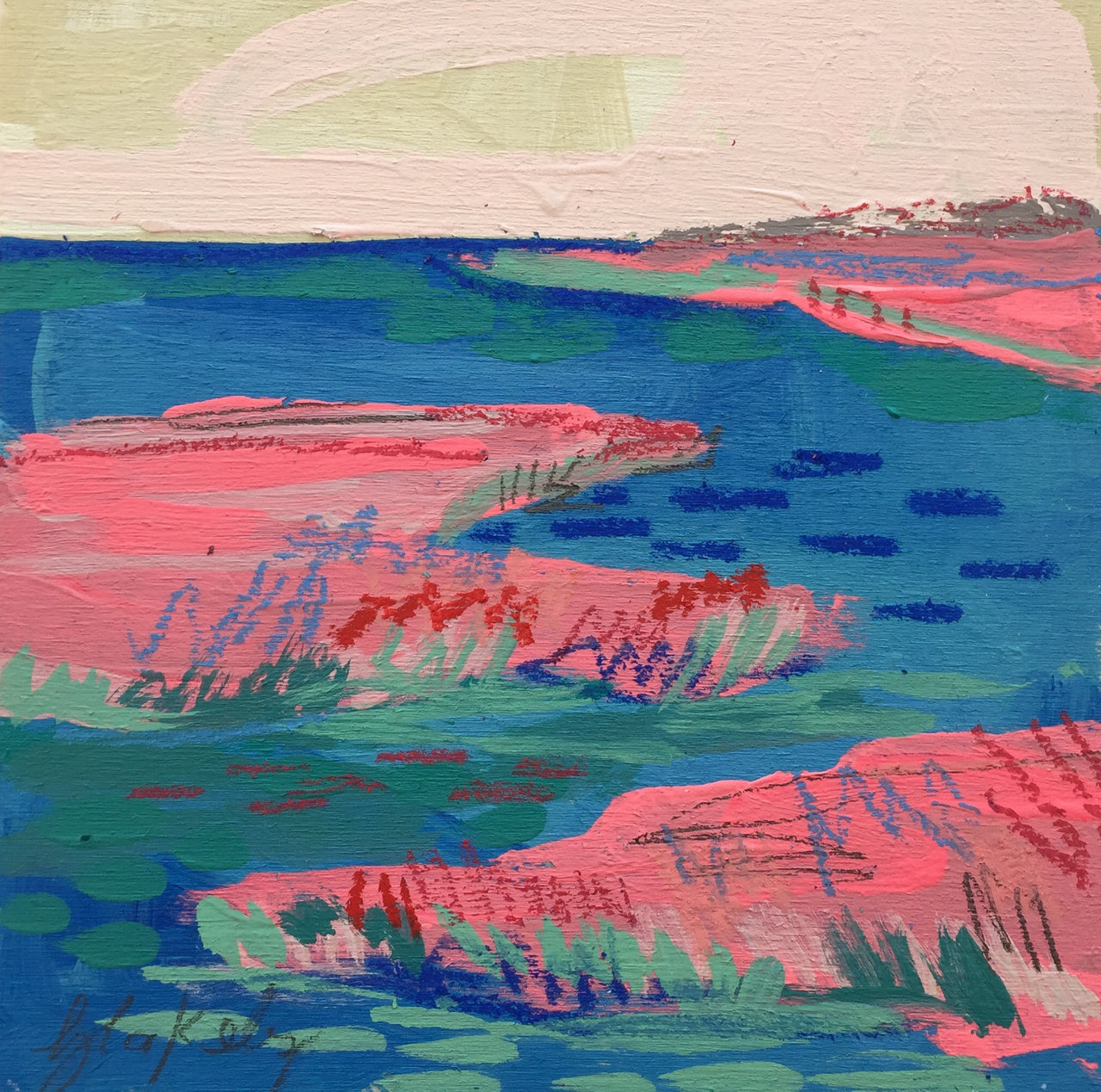 Flamingo Pink and Cobalt