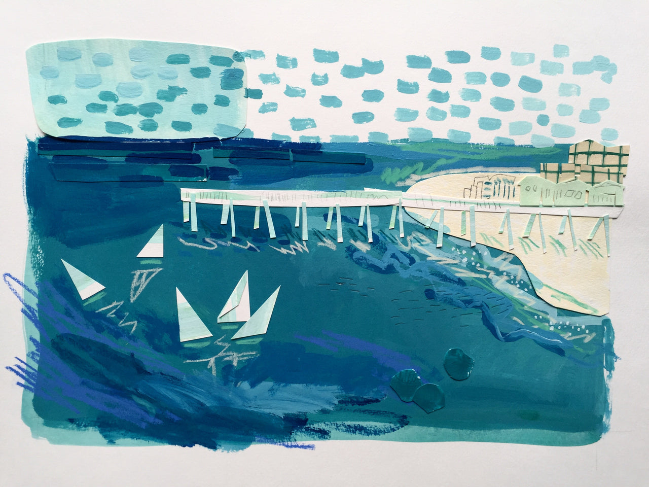 Crisp White and Blue