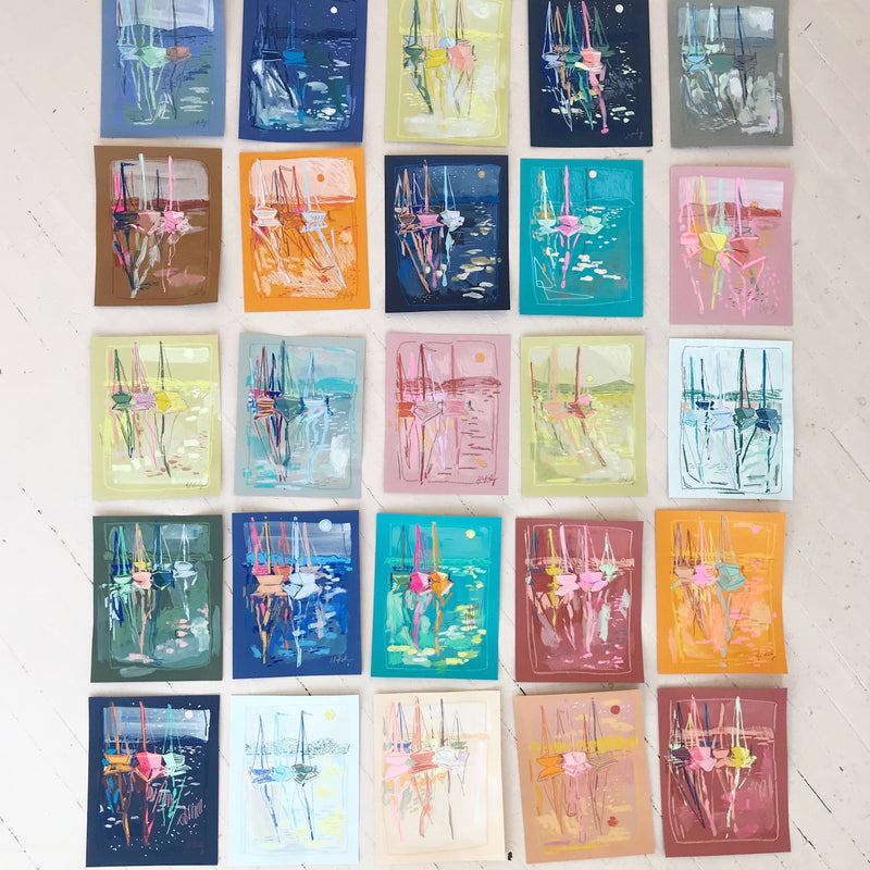Dockside: Small works on colored paper