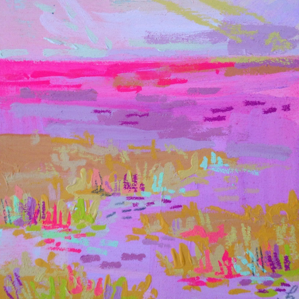 Tiny Pink Afternoon Marsh